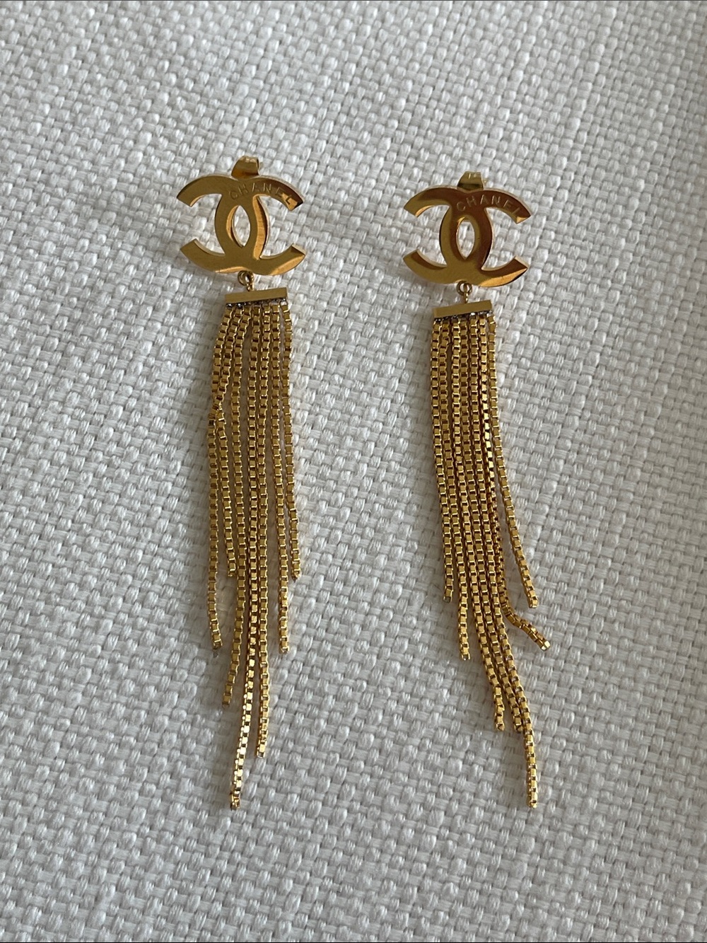 CC Gold Drop Fringe Earrings